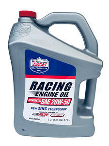 LUCAS 20W50 RACING SYNTHETIC ENGINE OIL, 4.73L