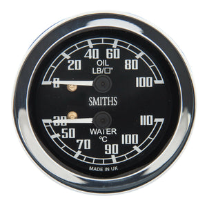 DUAL GAUGE, WATER TEMPERATURE & OIL PRESSURE