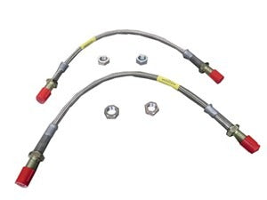 BRAKE HOSE, REAR, STAINLESS STEEL BRAIDED, PAIR