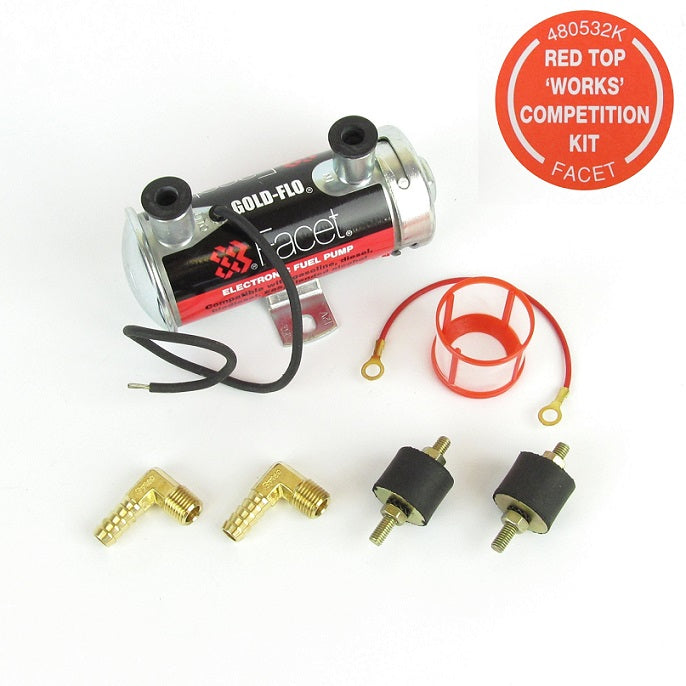 Pompe à Essence Haute Performance Facet Rouge Avec Raccords 90° 10mm - Neuf USA